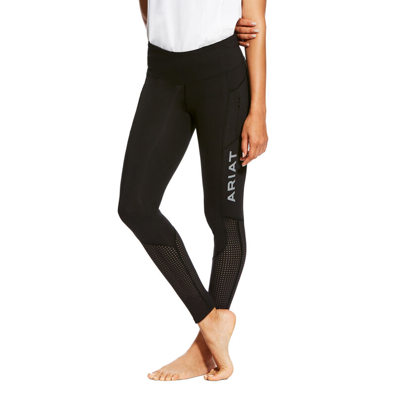 Ariat English: Eos Knee Patch Leggings Mujer - Negras (TZWSE7059)